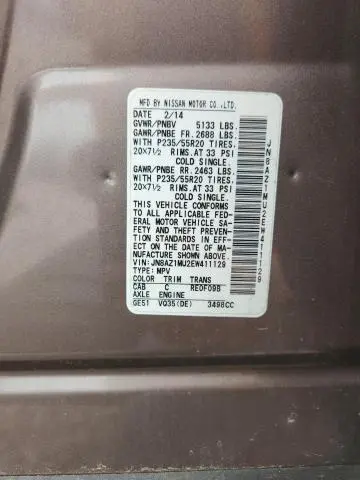 2014 NISSAN MURANO LE  