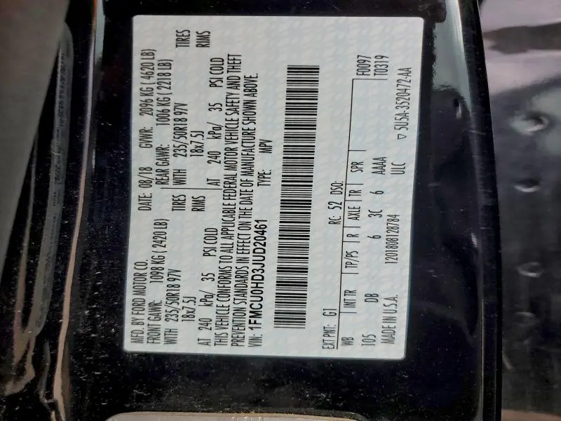 2018 FORD ESCAPE SEL  