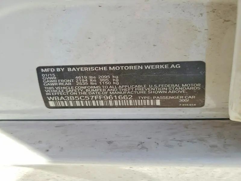2015 BMW 328 XI SULEV  