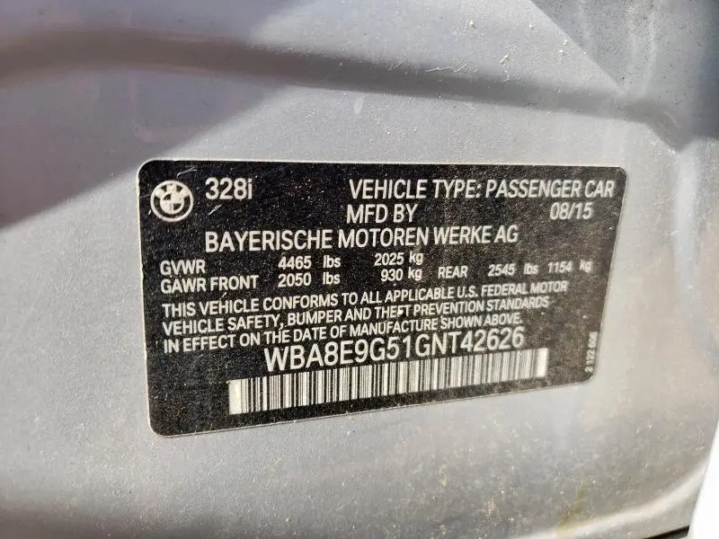 2016 BMW 328 I SULEV  