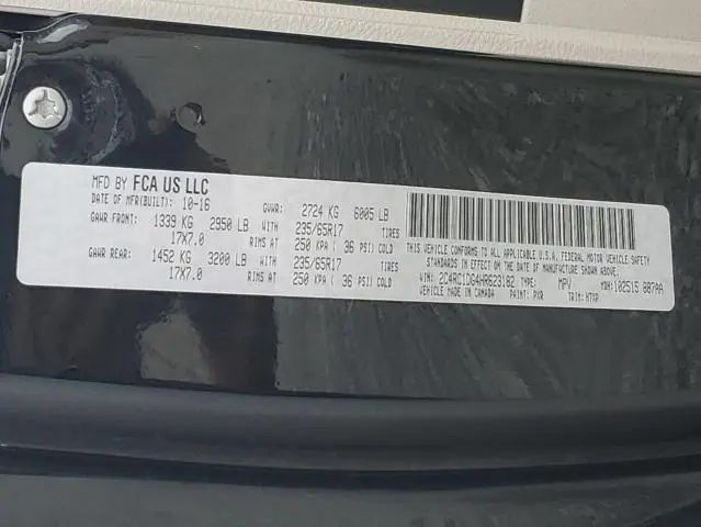 2017 CHRYSLER PACIFICA TOURING  