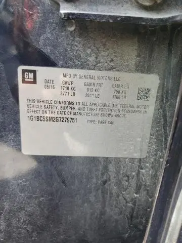 2016 CHEVROLET CRUZE LS  