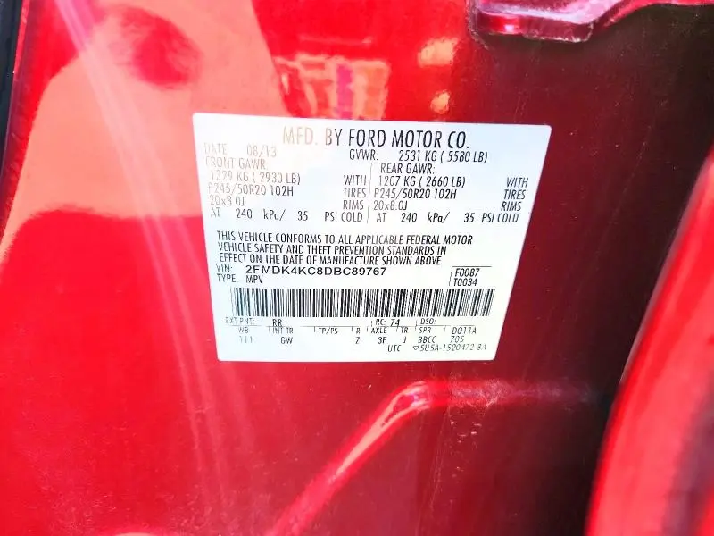 2013 FORD EDGE LIMITED  