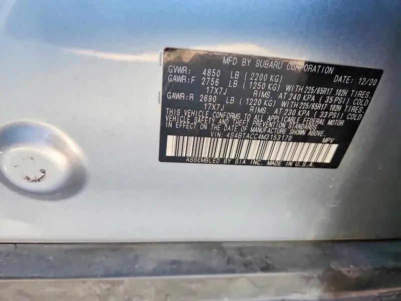 2021 SUBARU OUTBACK PREMIUM  