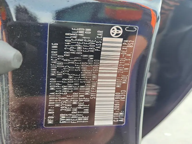2021 TOYOTA COROLLA   