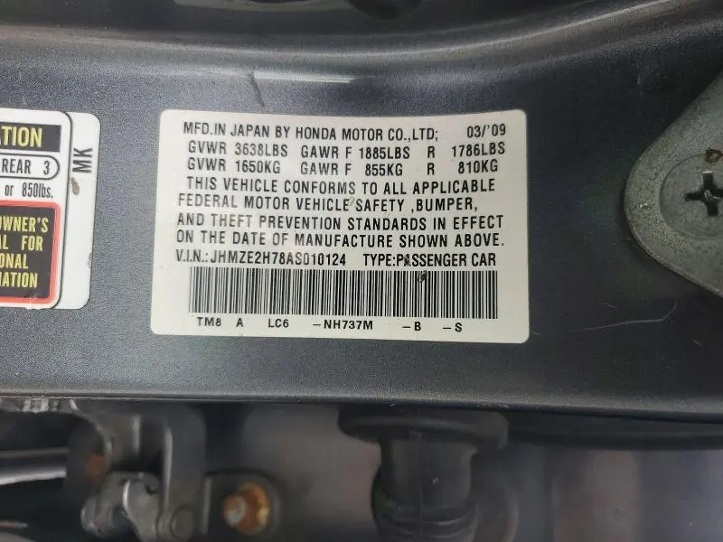 2010 HONDA INSIGHT EX  