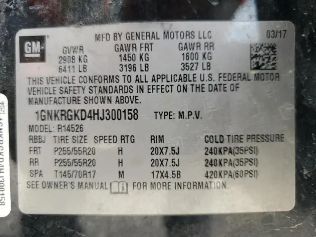 2017 CHEVROLET TRAVERSE LT  