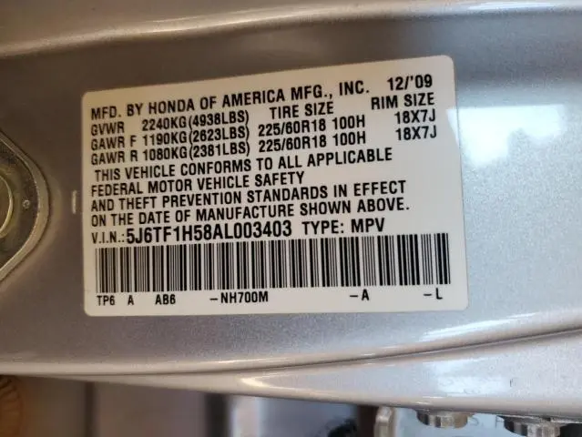 2010 HONDA ACCORD CROSSTOUR EXL  