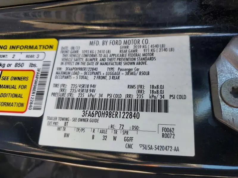 2014 FORD FUSION SE  