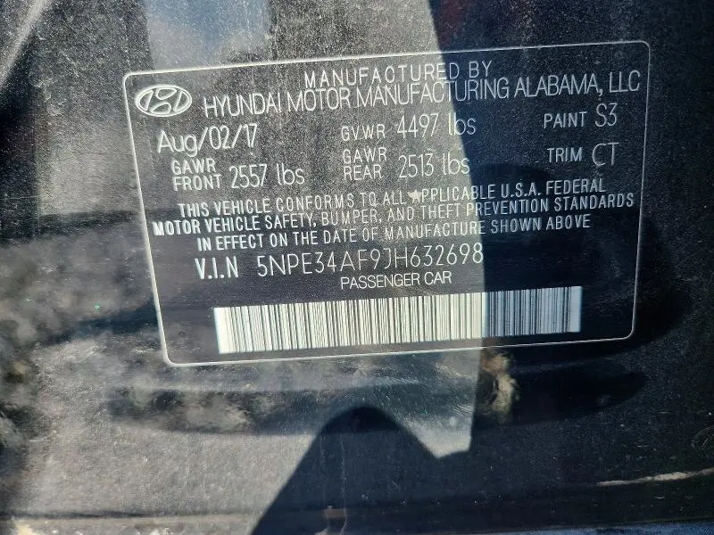 2018 HYUNDAI SONATA LIMITED  