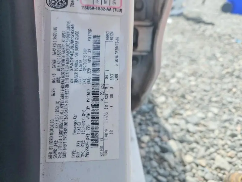 2018 FORD FIESTA SE  
