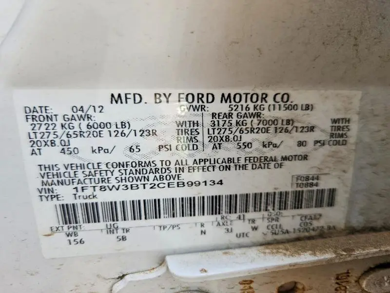 2012 FORD F350   