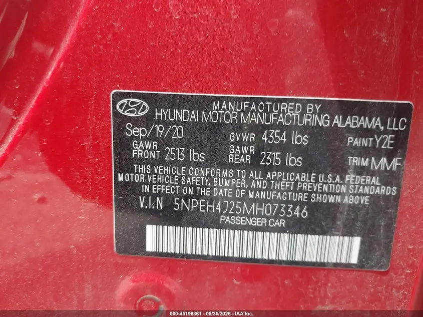 2021 HYUNDAI SONATA LIMITED