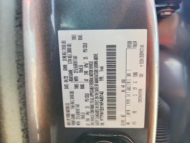 2022 FORD F150 SUPERCREW  