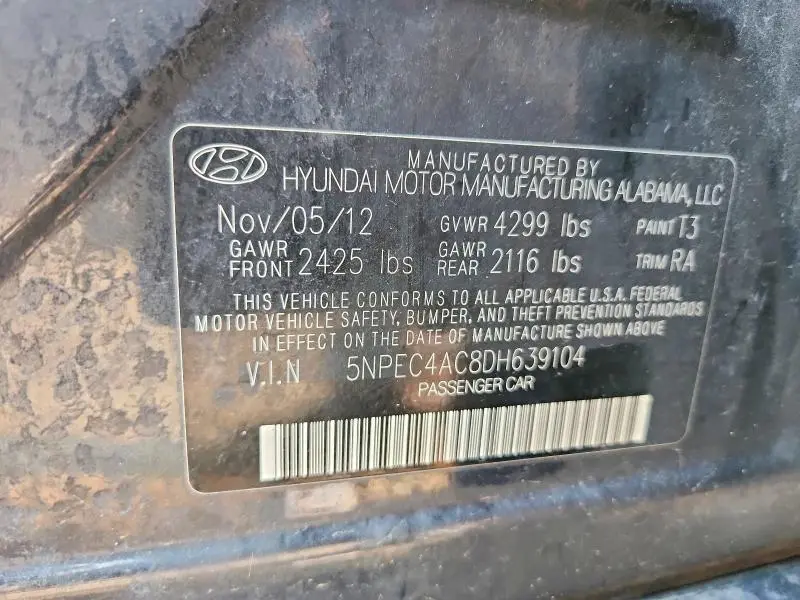 2013 HYUNDAI SONATA LIMITED  