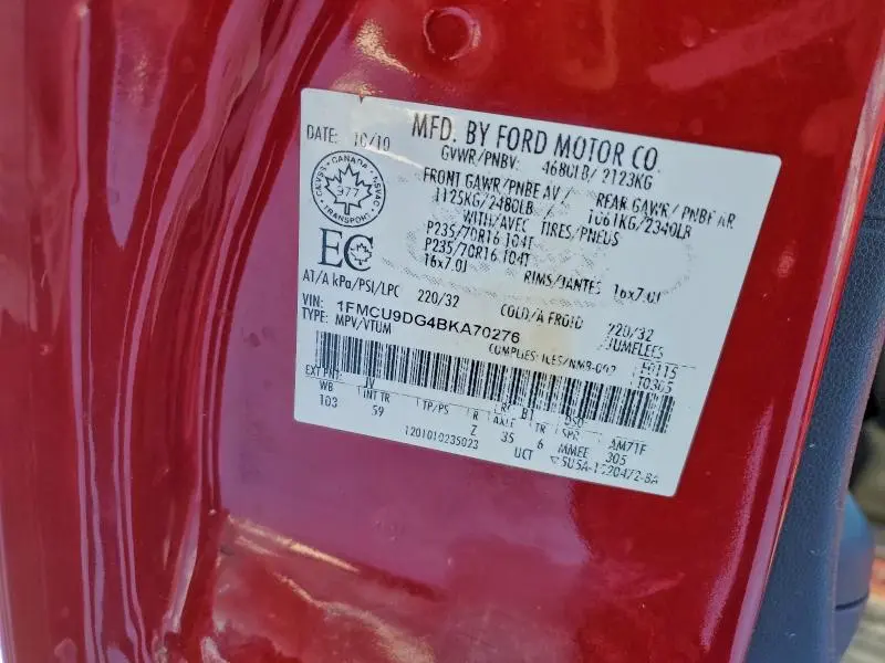 2011 FORD ESCAPE XLT  