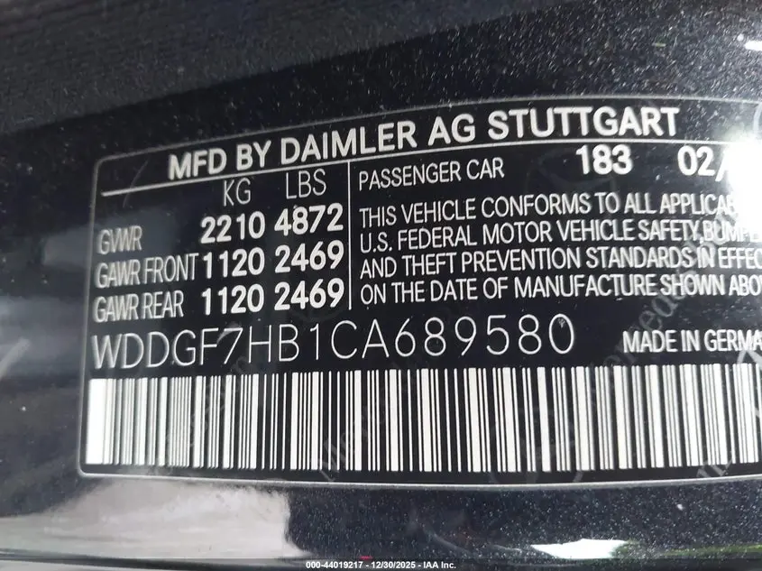 2012 MERCEDES-BENZ C 63 AMG  