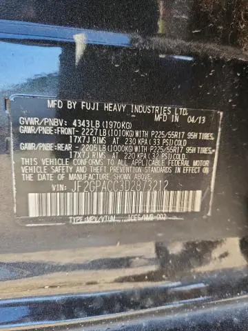 2013 SUBARU XV CROSSTREK 2.0 PREMIUM  