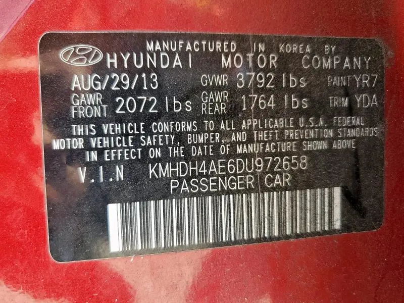 2013 HYUNDAI ELANTRA GLS  