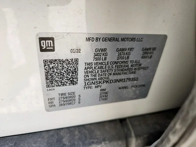 2022 CHEVROLET TAHOE K1500 Z71  