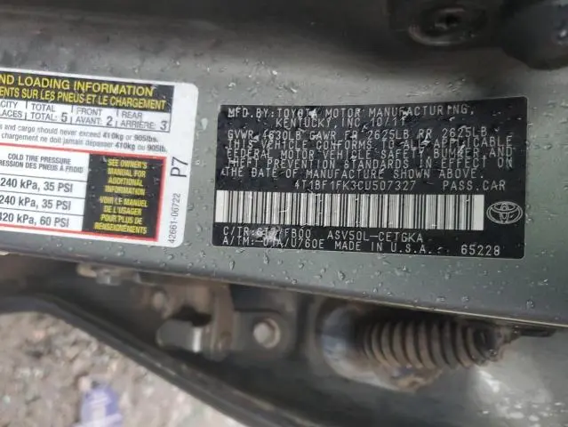 2012 TOYOTA CAMRY BASE  