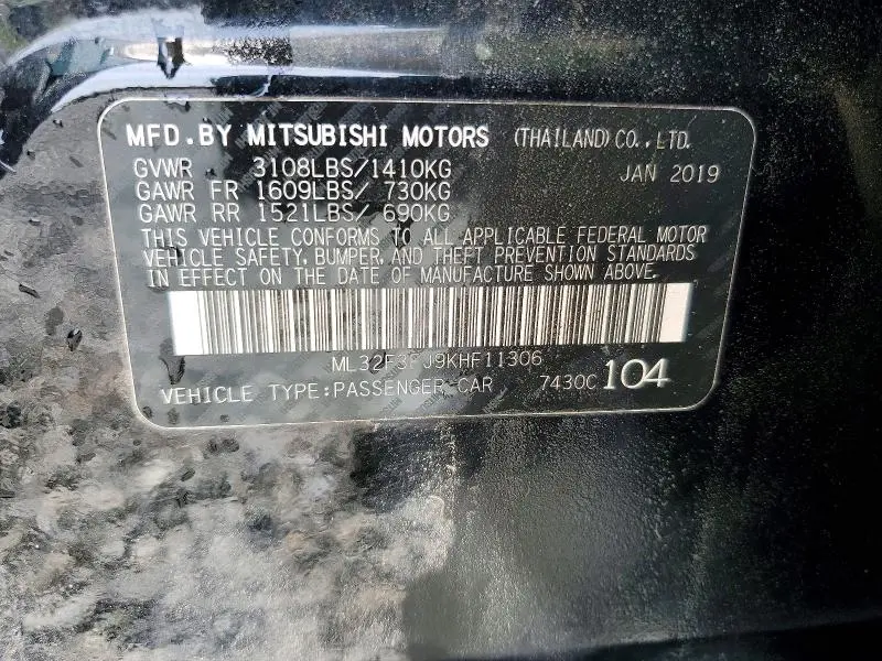 2019 MITSUBISHI MIRAGE G4 ES  