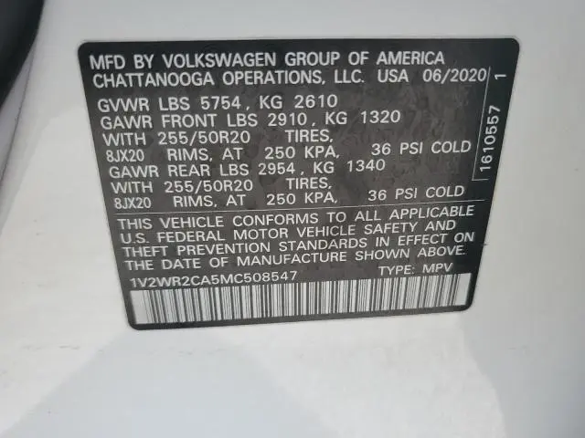 2021 VOLKSWAGEN ATLAS SE  