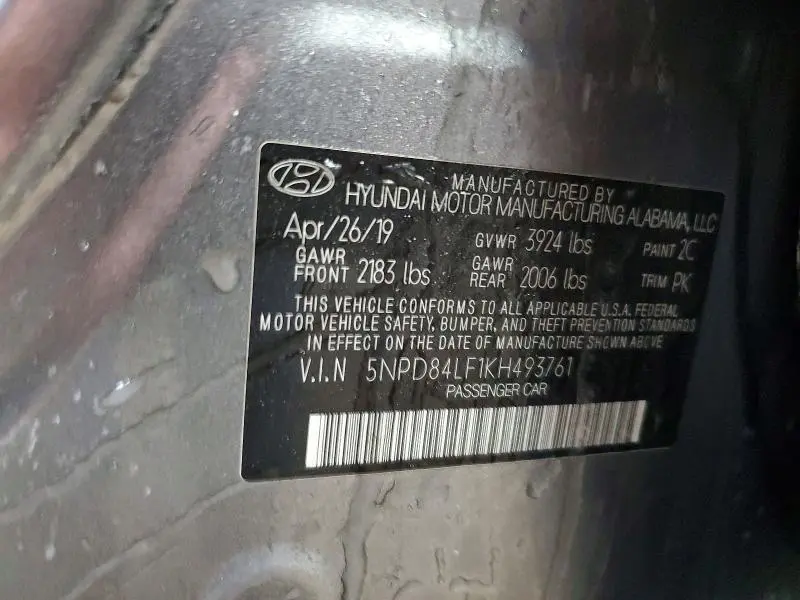 2019 HYUNDAI ELANTRA SEL  