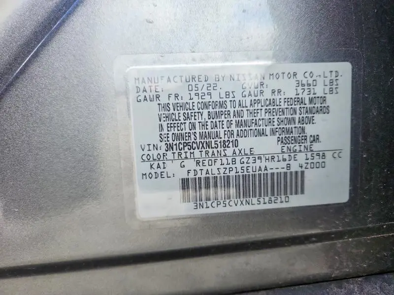 2022 NISSAN KICKS SV  