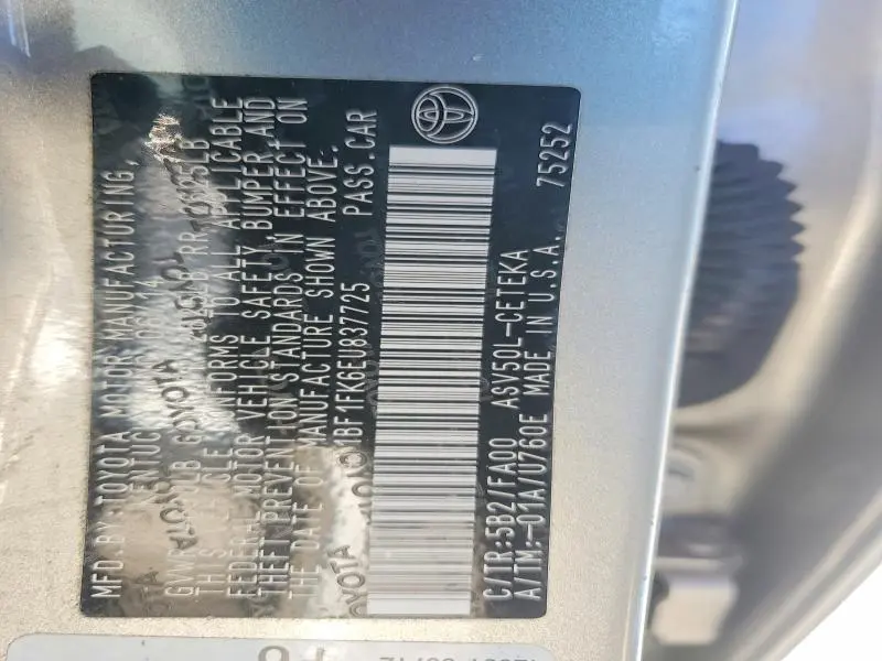 2014 TOYOTA CAMRY L  