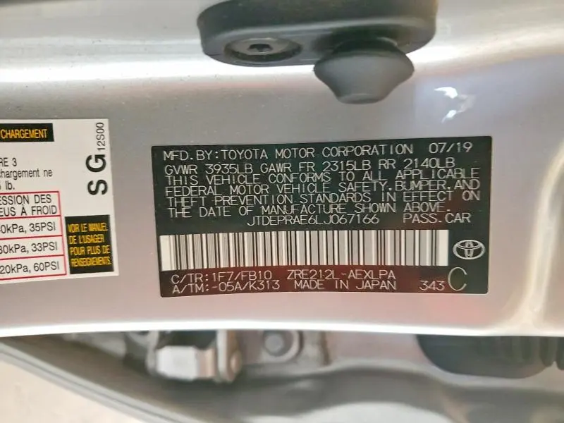 2020 TOYOTA COROLLA LE  