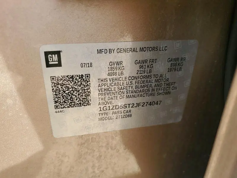 2018 CHEVROLET MALIBU LT  