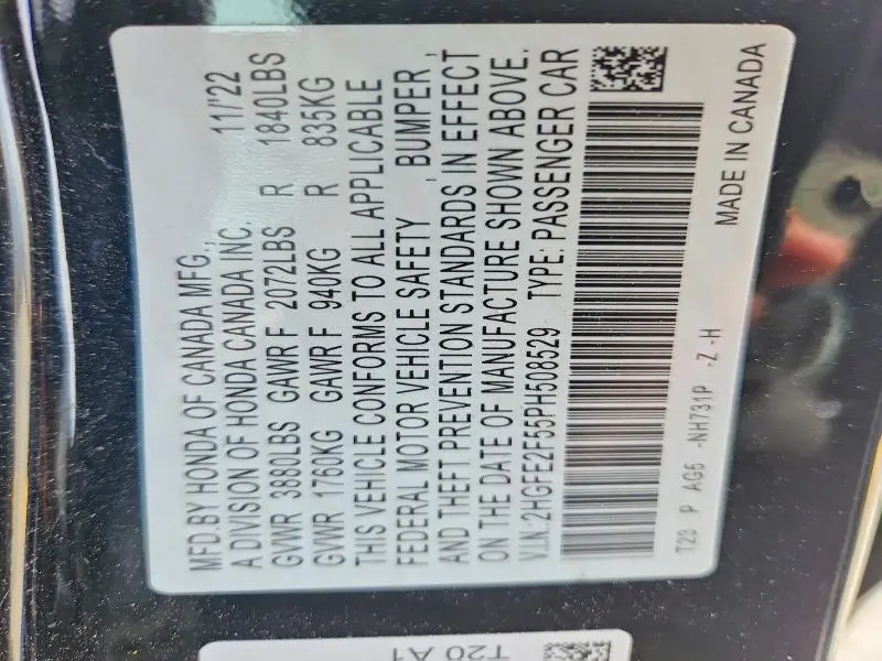 2023 HONDA CIVIC SPORT  