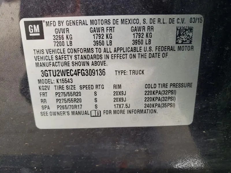 2015 GMC SIERRA K1500 DENALI  