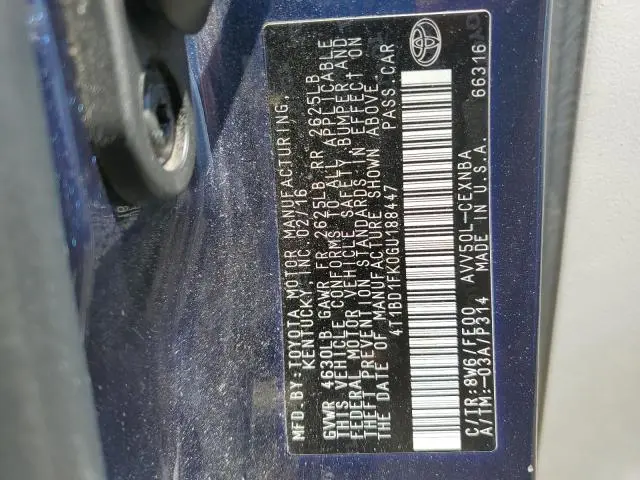 2016 TOYOTA CAMRY HYBRID  