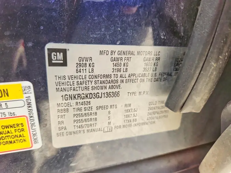 2016 CHEVROLET TRAVERSE LT  