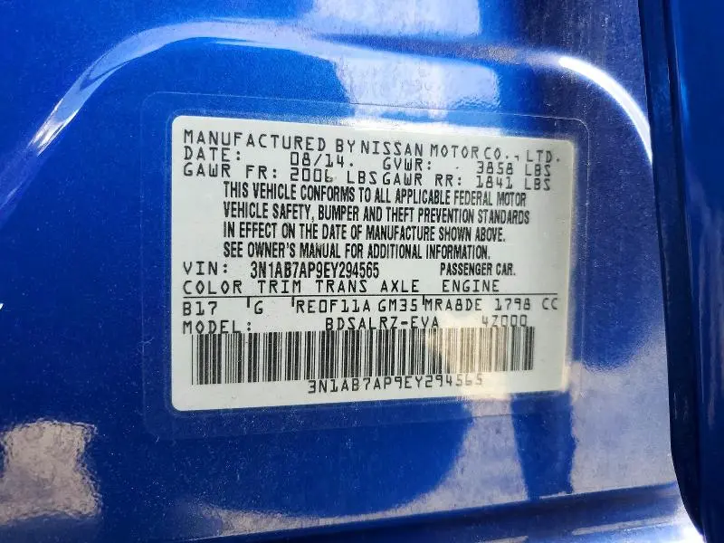 2014 NISSAN SENTRA SR  