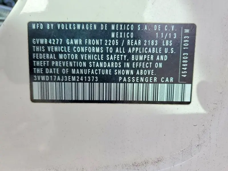 2014 VOLKSWAGEN JETTA SE  