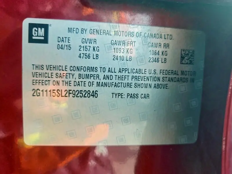 2015 CHEVROLET IMPALA LT  