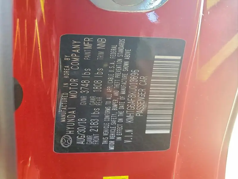 2019 HYUNDAI VELOSTER   