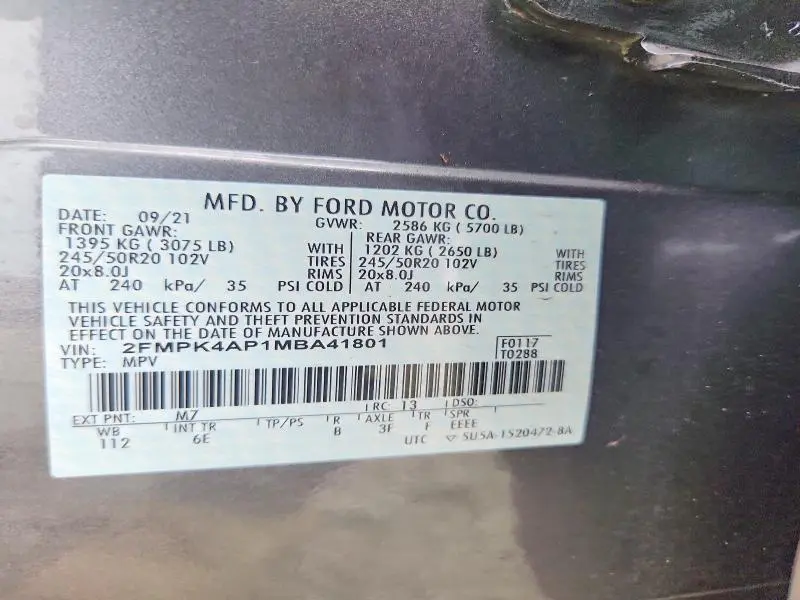 2021 FORD EDGE ST  