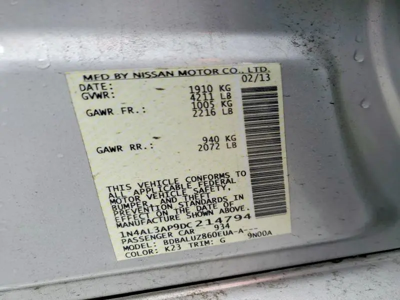 2013 NISSAN ALTIMA 2.5  
