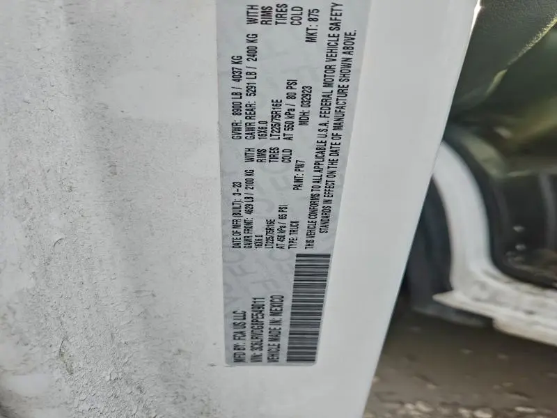 2023 RAM PROMASTER 2500 2500 HIGH  