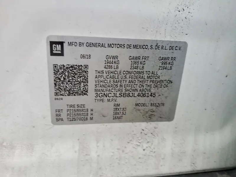 2018 CHEVROLET TRAX 1LT  