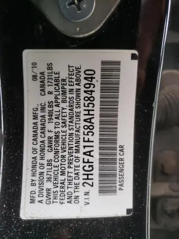 2010 HONDA CIVIC LX  