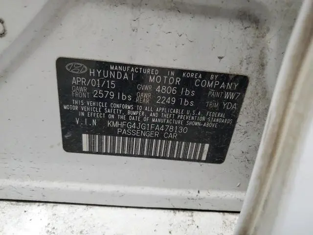 2015 HYUNDAI AZERA 