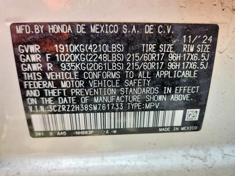 2025 HONDA HR-V LX  