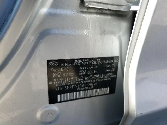 2017 HYUNDAI ELANTRA SE  