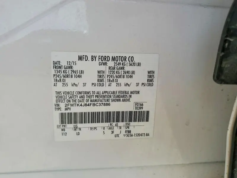 2015 FORD EDGE SEL  
