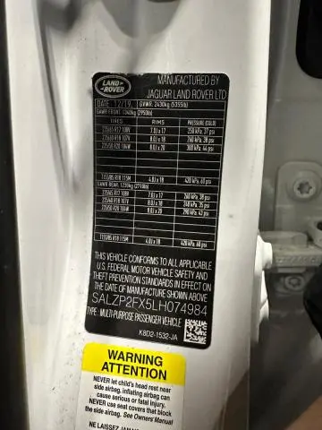 2020 LAND ROVER RANGE ROVER EVOQUE SE  